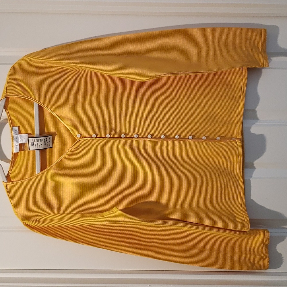 NWTWomen's Gold/Yellow V- neck buttoned down Top in Large by The Limited